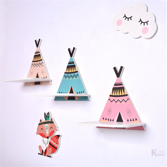 Mini Cute DIY Wall Mounted Decoration Storage Shelves Bracket Mobile Phone Picture Photo Frame Holder Stand