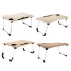 Multifunctional Folding Wooden Lazy Bed Desk Macbook Table with Pen Cup Slot Storage Drawer