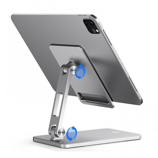 X21 Universal Folding Phone/ Tablet Holder Multi-Angle Adjustable Desktop Stand Bracket for iPad Pro POCO X3 PRO Devices below 12.9 inch