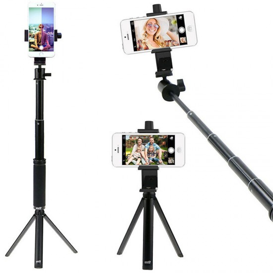 Universal 360 Degree Rotating Cell Phone Holder Clip with 1/4inch Screw Holes Fit Tripod Monopod Selfie Youtube Live Stream Stick for Phone 4-6.8inch