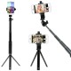 Universal 360 Degree Rotating Cell Phone Holder Clip with 1/4inch Screw Holes Fit Tripod Monopod Selfie Youtube Live Stream Stick for Phone 4-6.8inch