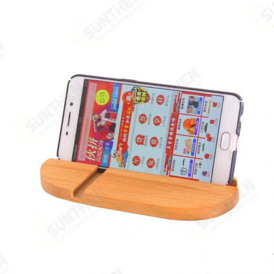 Universal Bamboo Dual Slots Desktop Bracket Phone Holder Stand for Mobile Phone Tablet