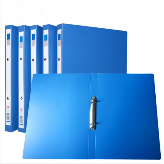 1 Piece A4 Blue File Folder 2 Holes O-shape Ring Binder Document Folder Desktop File Organizer Office School Supplies