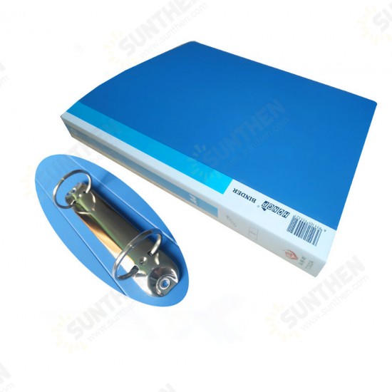 1 Piece A4 Blue File Folder 2 Holes O-shape Ring Binder Document Folder Desktop File Organizer Office School Supplies