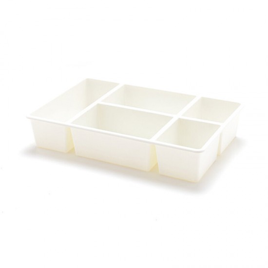 2192 Desktop Seperated Cosmetic Storage Box Plastic 5 Grids Drawer Debris Organizer Box Skincare Cosmetic Box