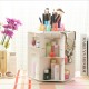360° Rotating Cosmetic Storage Box Desktop Wood Storage Box Case DIY Cosmetics Makeup Organizer Jewelry Container