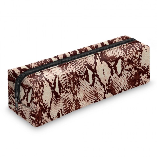 3D Digital Snakeskin Print Pencil Case Zipper Cosmetic Bag Pen Box Stationery