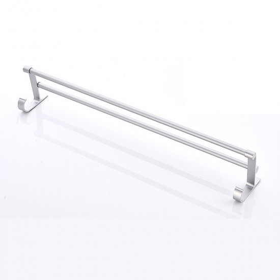 40/50/60cm Double Bar Towel Rack Shelf Bathroom Wall Mounted Shower Towel Holder Aluminum Hanger