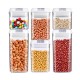 6pcs Airtight Refrigerator Food Container Storage with Lock Lids Plastic Transparent Multigrain Containers Storage Supplies