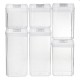 6pcs Airtight Refrigerator Food Container Storage with Lock Lids Plastic Transparent Multigrain Containers Storage Supplies