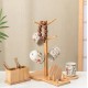 Bamboo Cup Mat Water Cup Storage Rack Creative Cup Organizing Shelf Household Office Living Wooden Gifts Supplies