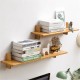 Bamboo Wall Hanging Shelf Wooden Wall Mounted Storage Rack Bookshelf Floating Holder Home Office Room Decor