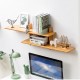 Bamboo Wall Hanging Shelf Wooden Wall Mounted Storage Rack Bookshelf Floating Holder Home Office Room Decor