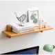 Bamboo Wall Hanging Shelf Wooden Wall Mounted Storage Rack Bookshelf Floating Holder Home Office Room Decor