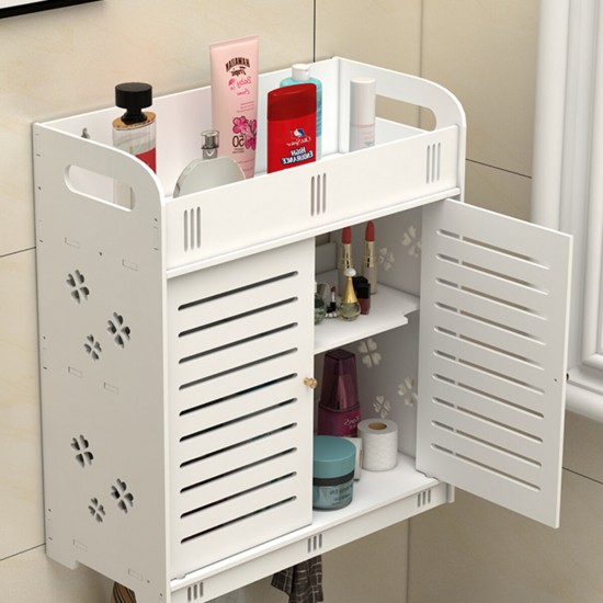 Bathroom Wall Mounted Storage Rack Towels Shower Gel Shampoo Organizer Home Office Living Room Kitchen Furniture