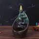 Ceramic Backflow Incense Burner Holder Handmade Black Incense Censer Home Furniture Decor with 10pcs Cones