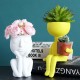 Character Portrait Flower Pot Resin Abstract Human Face Flower Pot Home Desktop Case Micro Landscape Decoration