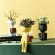 Character Portrait Flower Pot Resin Abstract Human Face Flower Pot Home Desktop Case Micro Landscape Decoration