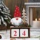 Christmas Count Down Calendar Pine Cone Santa Claus Wooden Ornament Home Office Decor