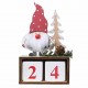 Christmas Count Down Calendar Pine Cone Santa Claus Wooden Ornament Home Office Decor