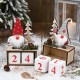 Christmas Count Down Calendar Pine Cone Santa Claus Wooden Ornament Home Office Decor