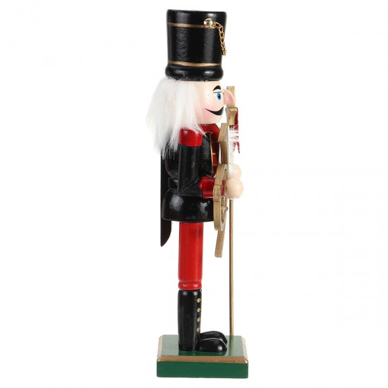 Christmas Nutcracker Soldier Doll Wooden Puppet Vintage Desktop Ornaments 25cm Festival Decoration