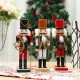 Christmas Nutcracker Soldier Doll Wooden Puppet Vintage Desktop Ornaments 25cm Festival Decoration