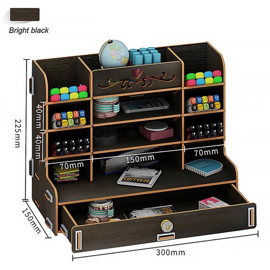 Creative Pen Container Receiving Box Small Grid Office Desktop Bookshelf Students Household Stationery Sundry Receiving Box Personality Simple Pen Container Receiving Box