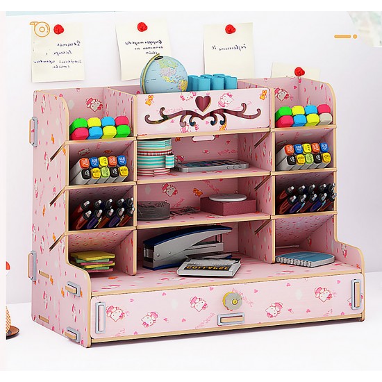 Creative Pen Container Receiving Box Small Grid Office Desktop Bookshelf Students Household Stationery Sundry Receiving Box Personality Simple Pen Container Receiving Box