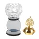 Crystal Incense Burner Plating Metal Polishing Incense Burner Traditional For Home Office Desktop Decorative Ornaments