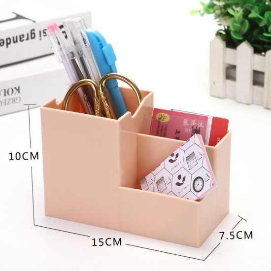 Desktop 4 Grids Remote Control Storage Box Pen Holder Stationery Cosmetics Makeup Brushes Holder Organizer Home Office Supplies