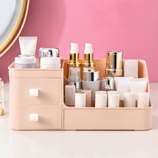 Desktop Cosmetic Storage Box Drawer Makeup Brushes Organizer Dressing Table Skin Care Rack Sundries Container