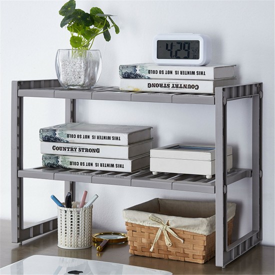 Double Layer Scalable Storage Rack Kitchen Multifunction Sundries Storage Shelf Suitable For Storing Laundry Supplies