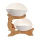 Double Layer White Ceramic Candy Dish Living Room Home Fruit Plate Creative Modern Dried Fruit Basket Desktop Storage