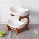 Double Layer White Ceramic Candy Dish Living Room Home Fruit Plate Creative Modern Dried Fruit Basket Desktop Storage