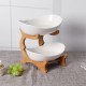 Double Layer White Ceramic Candy Dish Living Room Home Fruit Plate Creative Modern Dried Fruit Basket Desktop Storage