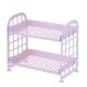 Double-layer Hollow Rack Multi-functional Plastic Shelf Desktop Organizer Bathroom Kitchen Storage Rack Holder Shelf