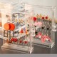 Dustproof Transparent Acrylic Earrings Jewelry Storage Box Display Stand Rack Tray