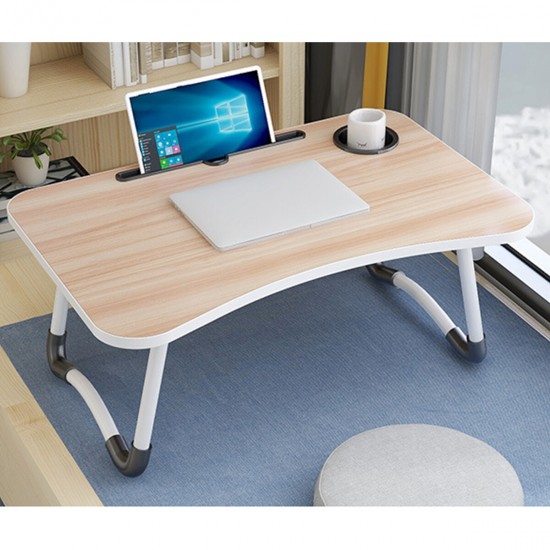 Folding Laptop Table with Slot Hole Notebook Table College Student Dormitory for Bedside Sofa Study Desk