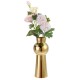 Golden Ceramic Vase Living Room Planting Crafts Flower Arrangement Container Home Office Desk Decoration Ornaments