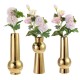 Golden Ceramic Vase Living Room Planting Crafts Flower Arrangement Container Home Office Desk Decoration Ornaments