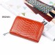 High Quality Genuine Leather Crocodile Pattern Zipper Around Card Holder Wallets Coin Purse