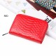 High Quality Genuine Leather Crocodile Pattern Zipper Around Card Holder Wallets Coin Purse