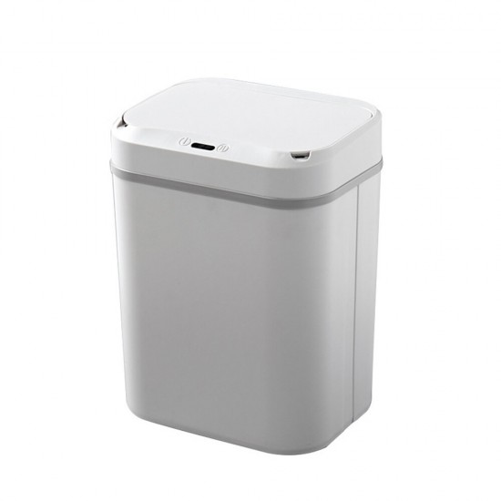 Home Intelligent Induction Trash Bin 12L Waterproof Electric Rubbish Trash Can Smart Waste Bins Kick Barrel Home Office Trash Can