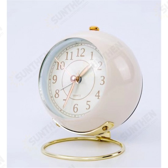 Household Ring Metal Clock Student Table Round Number Home Decor Table Clock Display Cute Version Home Decoration