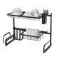 Iron Art Retractable Storage Rack 63-93cm Carbon Steel Multifunctional Dish Rack Kitchen Accessories Organizer