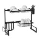 Iron Art Retractable Storage Rack 63-93cm Carbon Steel Multifunctional Dish Rack Kitchen Accessories Organizer