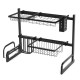 Iron Art Retractable Storage Rack 63-93cm Carbon Steel Multifunctional Dish Rack Kitchen Accessories Organizer