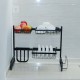 Iron Art Retractable Storage Rack 63-93cm Carbon Steel Multifunctional Dish Rack Kitchen Accessories Organizer