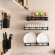 Kitchen Plate Racks Stainless Steel Shelf Dishes Bowl Spice Storage Wall Mounted Storage Shelves